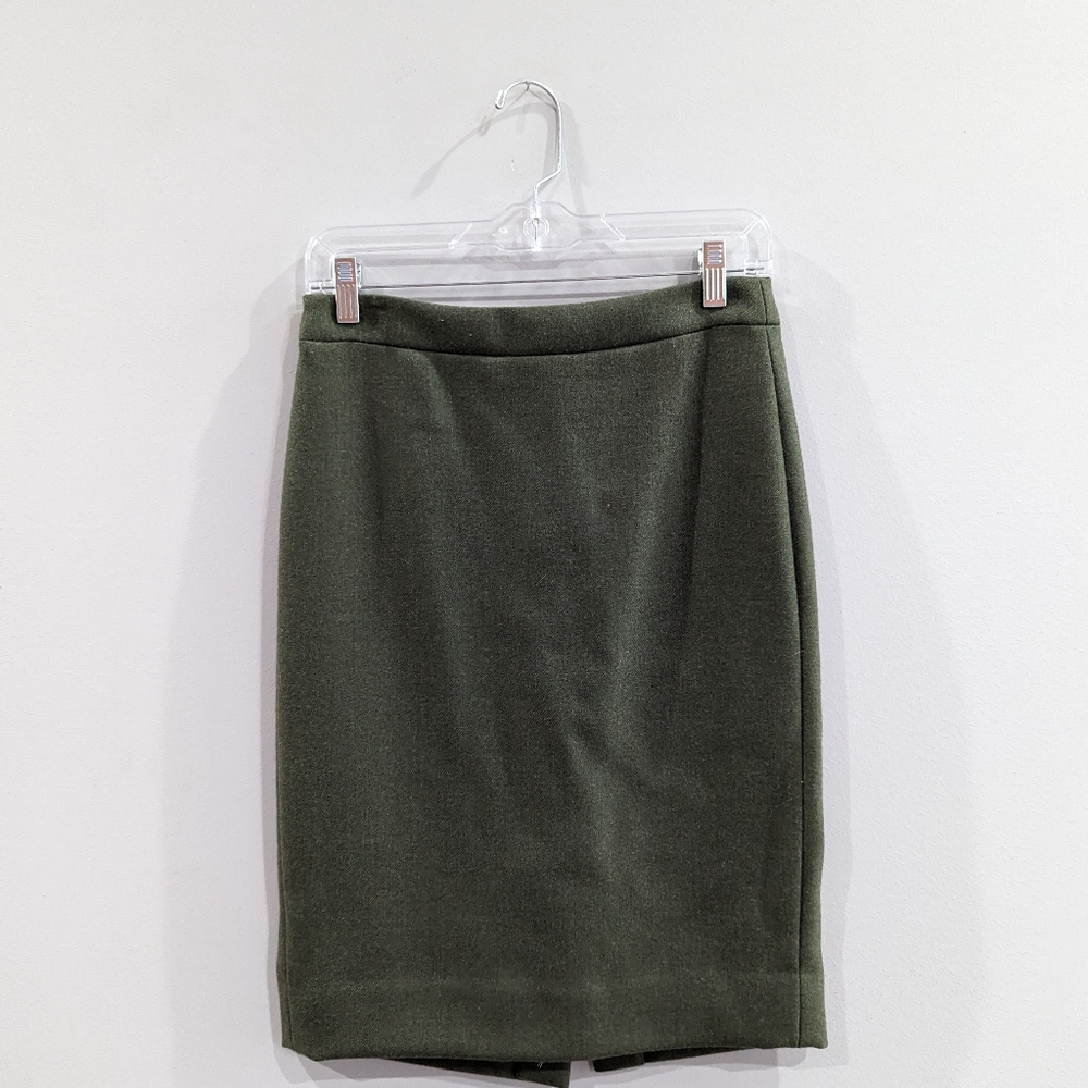 Green J. Crew pencil skirt